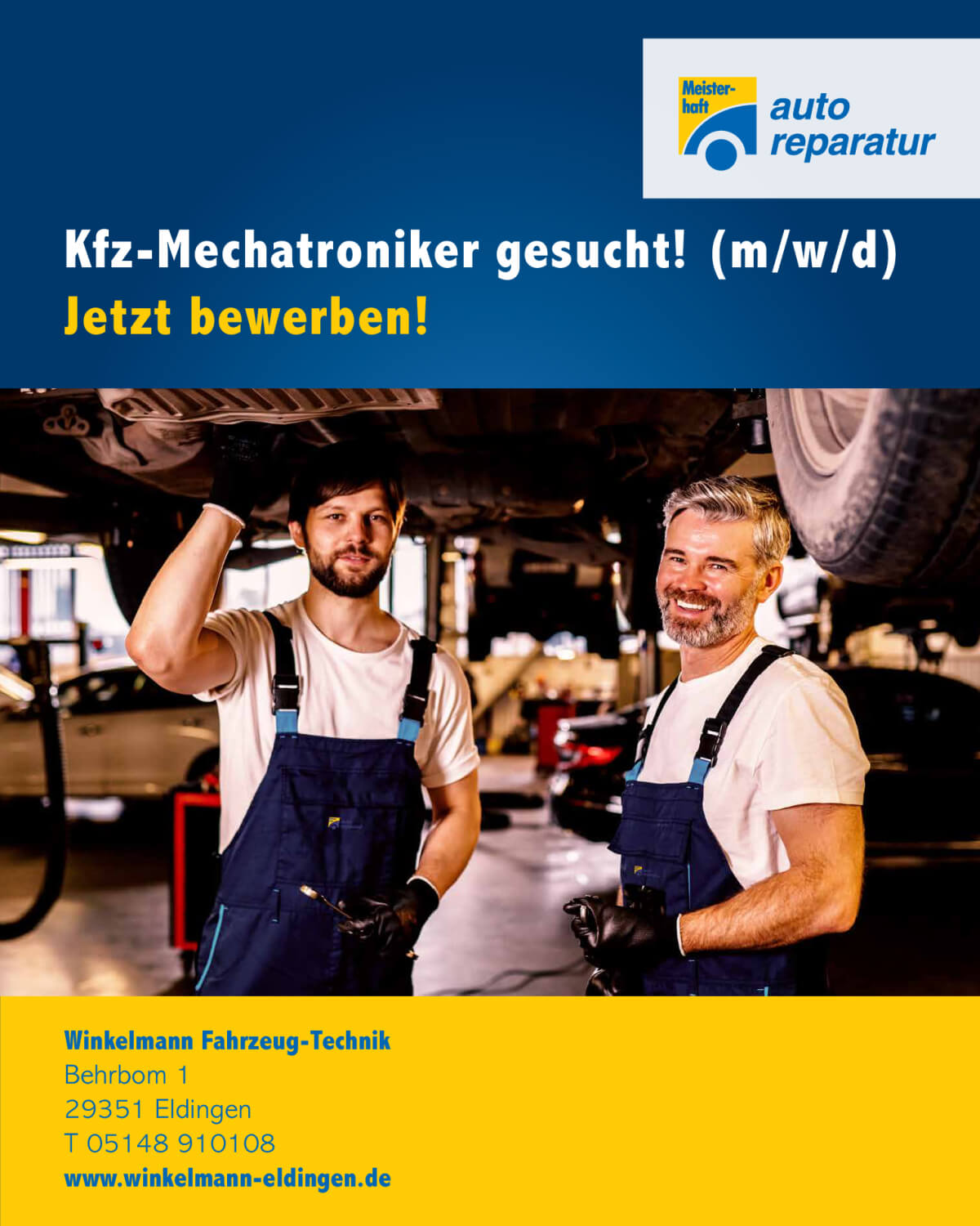 Bild: Stellenanzeige vob Winkelmann Fahrzeug-Technik